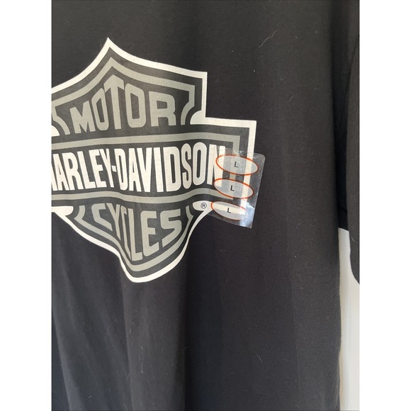 Harley Davidson Shirts  Short Sleeve Crew Neck Black Guam Men's Size Large - Picture 8 of 12